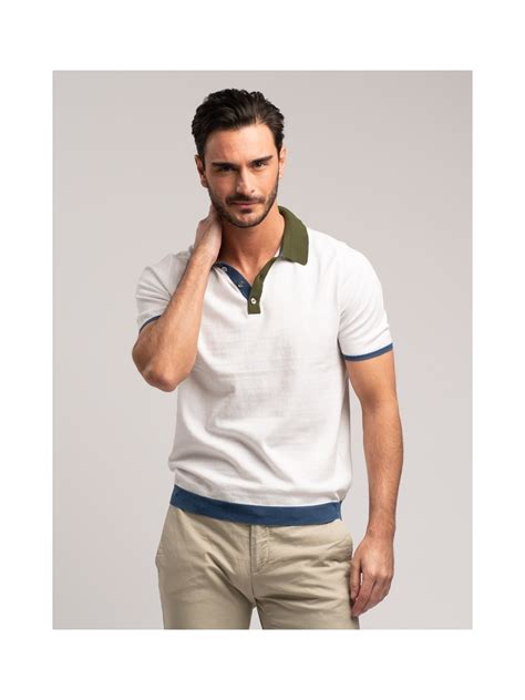 Maglia Uomo Stile Polo A Mezza Manica Realizzata In Puro Cotone