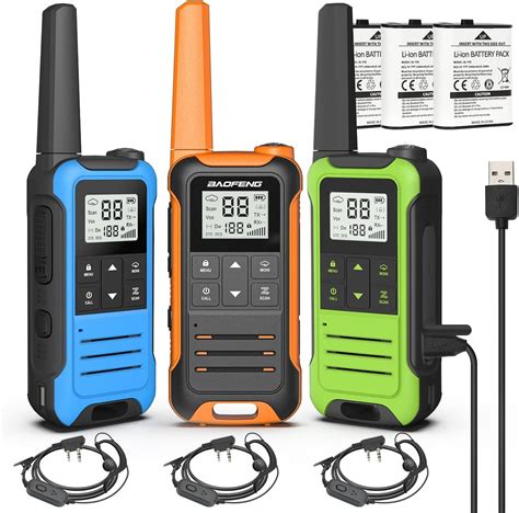 Amazon Pack Rechargeable Baofeng Mp Frs Walkie Talkies Long