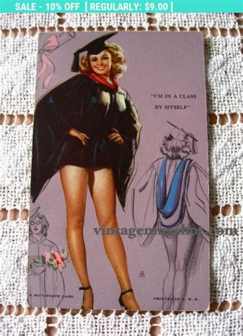 1940s Mutoscope Card Vintage Sexy Cheesecake Pin Up Graduation Etsy