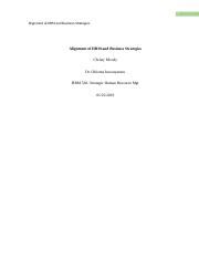 Alignment Of HRM And Business Strategies Docx 1 Alignment Of HRM And