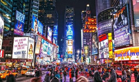 Times Square Nova Iorque Times Square Nacht Langzeitbelichtung