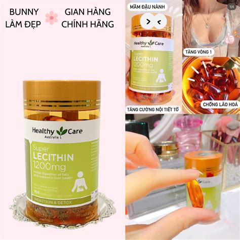 ChÍnh HÃng Mầm Đậu Nành Healthy Care Super Lecithin 1200mg 100 Viên Hàng Chính Hãng Úc