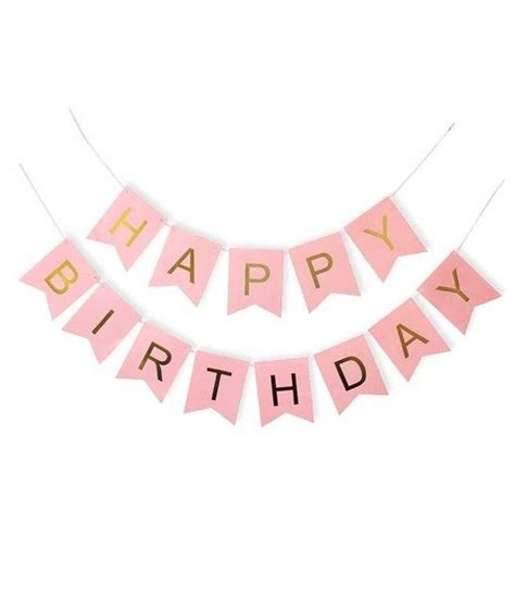 Girlanda papierowa baner HAPPY BIRTHDAY róż