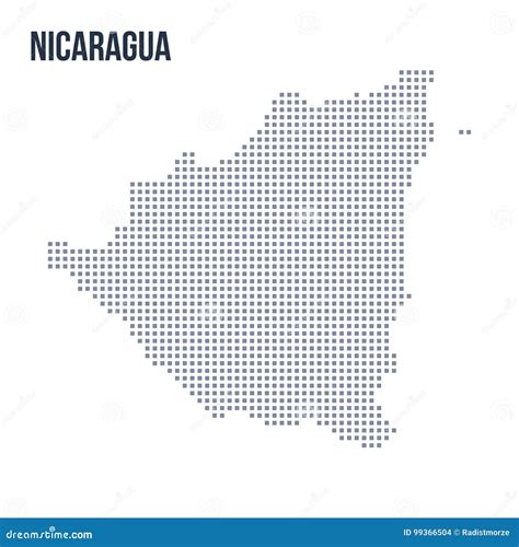 Vector O Mapa De Pixel De Nicar Gua Isolou Se No Fundo Branco