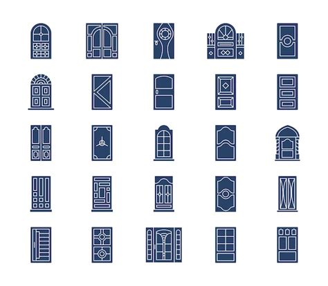 Premium Vector Doors Icon Set