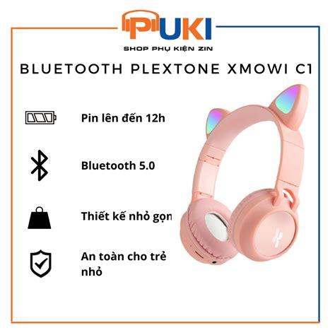 Tai nghe Bluetooth Plextone xMOWi C1 không dây hình tai mèo Shopee