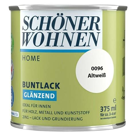 SCHÖNER WOHNEN Farbe Home Buntlack Altweiß 375 ml Glänzend BAUHAUS