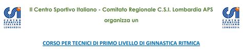 Corso Per Tecnici Di Primo Livello Di Ginnastica Ritmica Dal