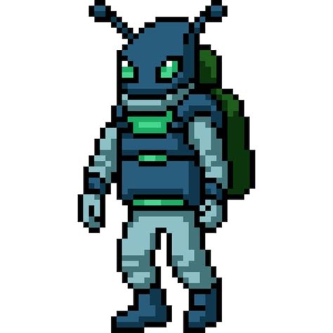 Premium Vector Pixel Art Of Space Alien Astronaut