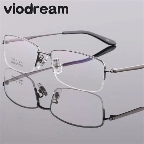 Viodream Pure Titanium Business Half Myopia Reading Prescription Glassees Eyewear Spectacle