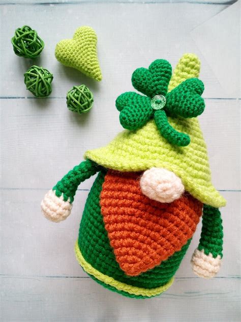 Crochet Pattern St Patricks Day Gnome Leprechaun Doll Etsy