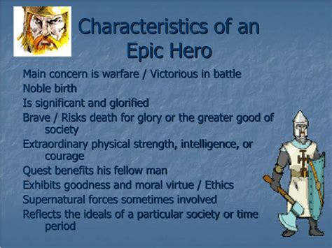 Ppt Characteristics Of An Epic Hero Powerpoint Presentation Free