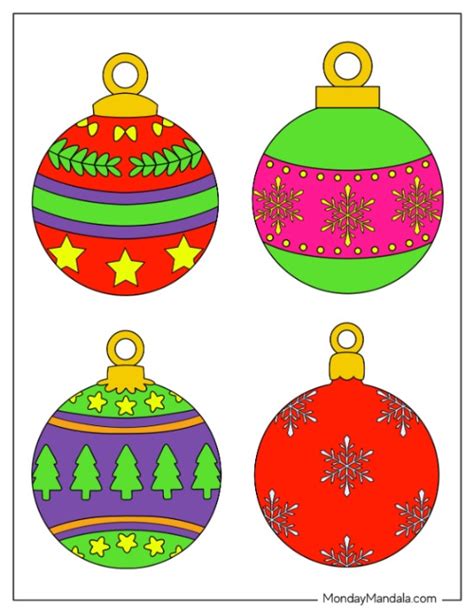 52 Printable Christmas Ornaments Free PDF Templates Printable