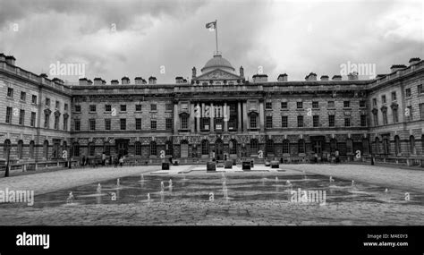 Black And White Photograph Of Somerset House Neoclassical Building