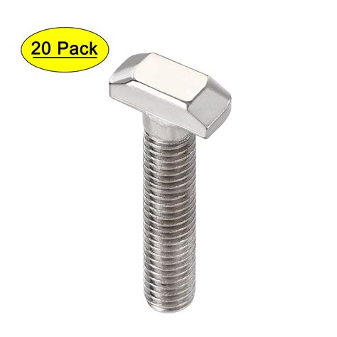 Uxcell M8x35mm T Slot Drop In Stud Sliding Bolt Carbon Steel 20 Pack