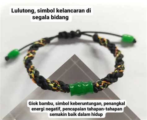 gelang giok hoki bambu lulutong simbol keberuntungan  kelancaran