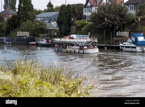 A Pleasure Boat On The River Avon Evesham Worcestershire England Uk