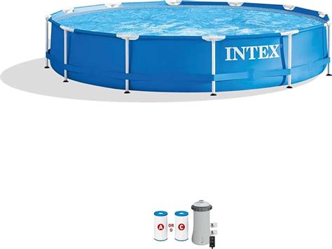 Intex 28211eh 12 X 30 Metal Frame Round Above Ground Swimming Pool With Pump Amazonca