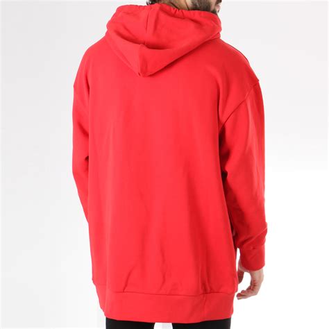 Adidas Originals Sweat Capuche Oversize Trefoil Dh5769 Rouge Blanc