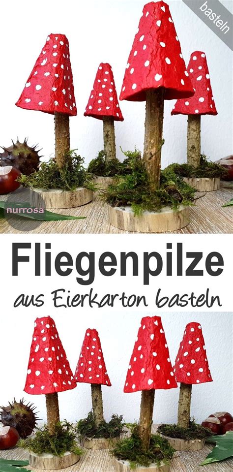 Fliegenpilze Aus Eierkarton Basteln Herbst DIY Nurrosa Autumn