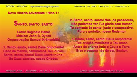 Novo Hinário Adventista • Hino 1 • Santo Santo Santo • Lyrics Youtube