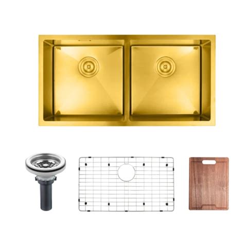 Undermount Nano Gold Kitchen Sink Double Kitchen Sink Gold Kitchen