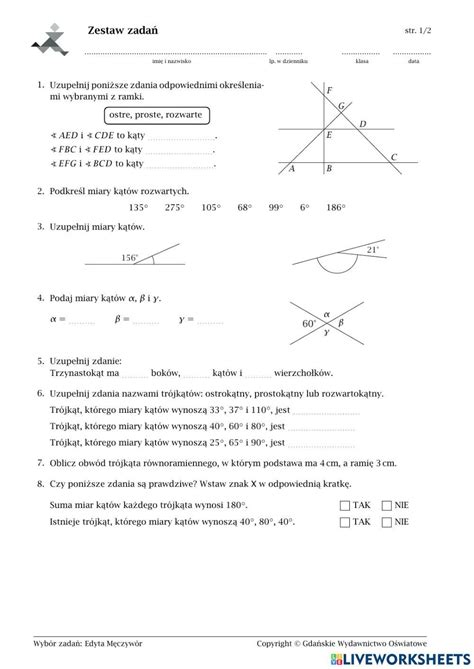 4790827 Karta Pracy Klasa 5 Figury Na PŁaszczyŹnie