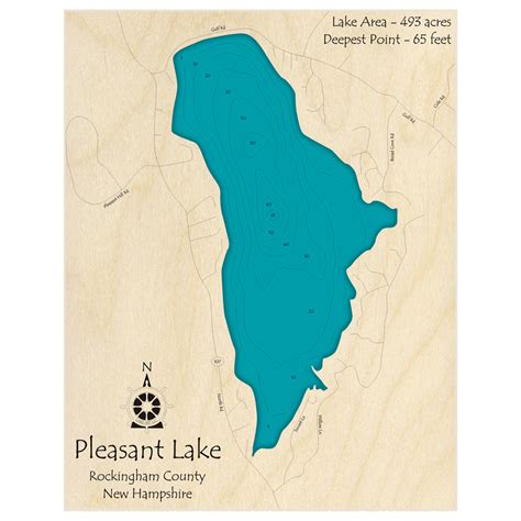 Pleasant Lake 3D Custom Wood Map – Lake Art LLC