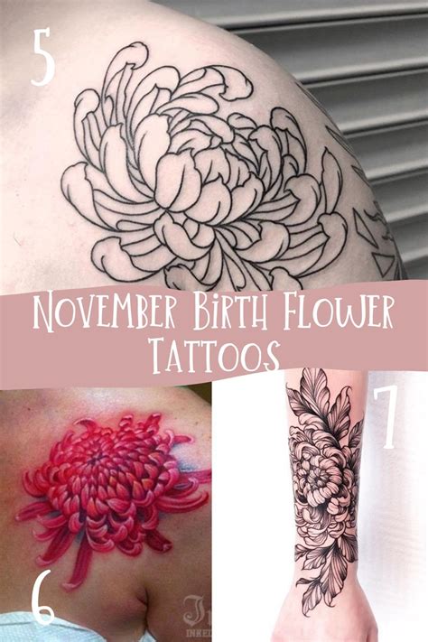 November Birth Flower Tattoos {Chrysanthemums} - TattooGlee | Birth ...