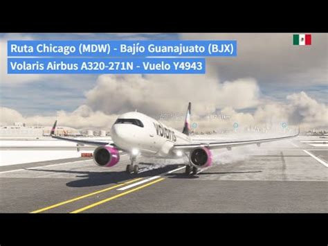 Ruta Chicago MDW Bajío Guanajuato BJX en un Volaris Airbus A320