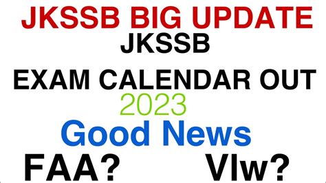 Jkssb Exam Calender 2023 JKSSB Exam Calender Out FAA VLW JE Exam Date