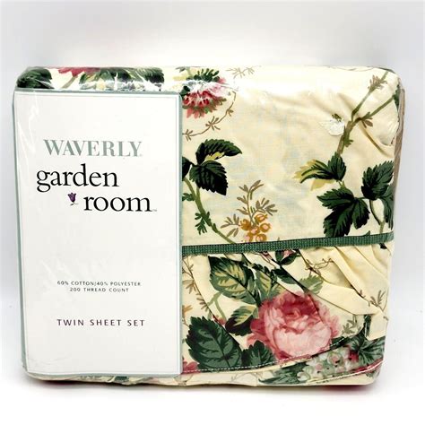 Waverly Garden Room Twin Sheet Set Roseberry Floral Roses Shabby Chic