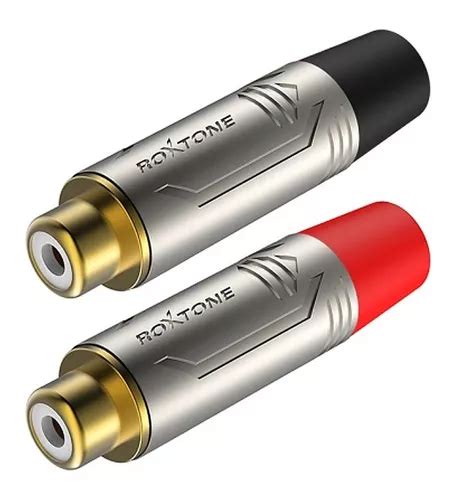 Par Fichas Rca Hembra Conector Roxtone Rf Fc Ng Premium