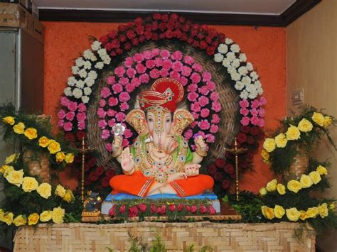 Ganpati Decoration Ideas At Home In Hindi Two Birds Home