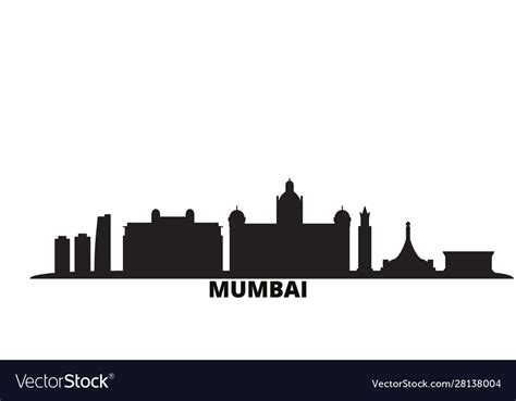 India mumbai city skyline isolated Royalty Free Vector Image