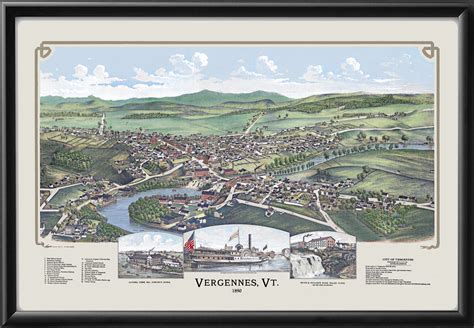 Vergennes, Vermont 1890 - Vintage City Maps - Restored Views