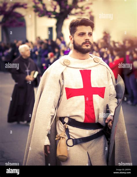 Medieval Crusader during a representation outdoor, Altamura - Italy ...