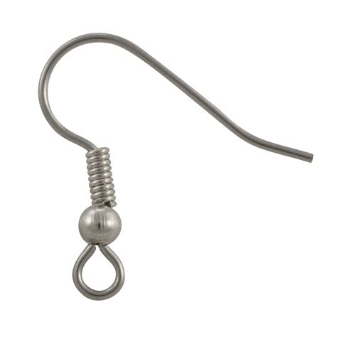 French Hook Wire With Bead 19mm Surgical Stainless Steel 10 Pcs