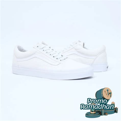 Jual Sneakers Vans Old Skool True White Original Shopee Indonesia