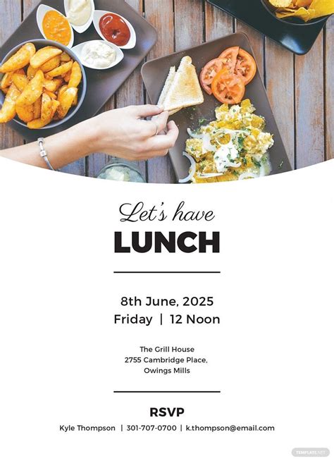 Simple Lunch Invitation Template in Publisher, Illustrator, Word ...