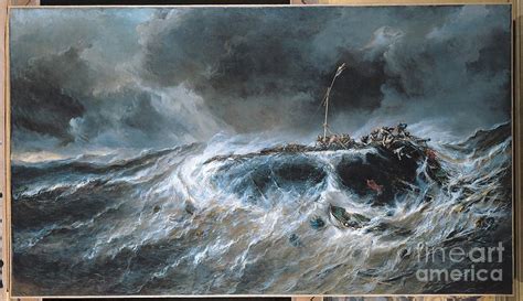 Shipwreck Of The Three Master The Emily In 1823 1865 Painting By