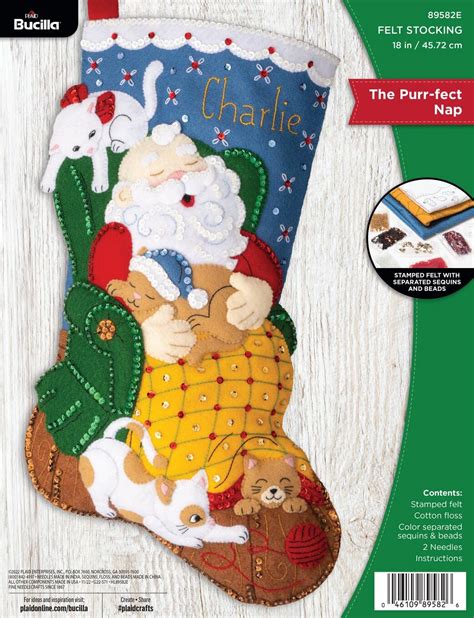 Amazon Bucilla Felt Applique 18 Stocking Making Kit The Purr