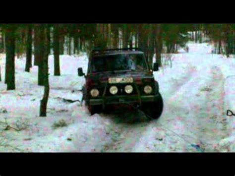 Lada Niva Using Winch To Get Out Youtube