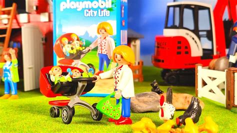 Playmobil City Life Twins Stroller Mom With Babies 5573 Unboxing