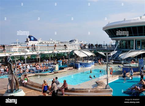 Pool Deck of Royal Caribbean's Splendour of the Seas Stock Photo - Alamy