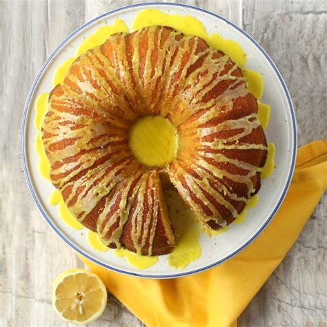 Lemon Pudding Bundt Cake Recipe With A Lemon Glaze Icing