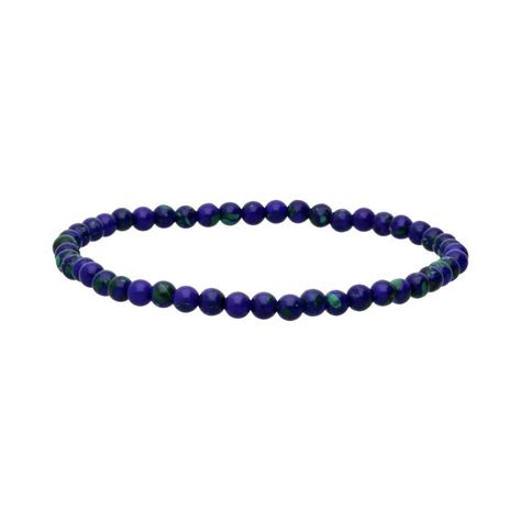 Bracelet D Azurite Et De Malachite Extra 4mm