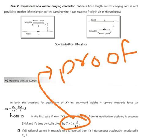 Case 2 Equilibrium Of A Current Carrying Conductor Physics