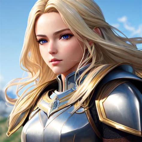 Extremely Realistic Hyperdetailed Blonde Hair Knig Openart