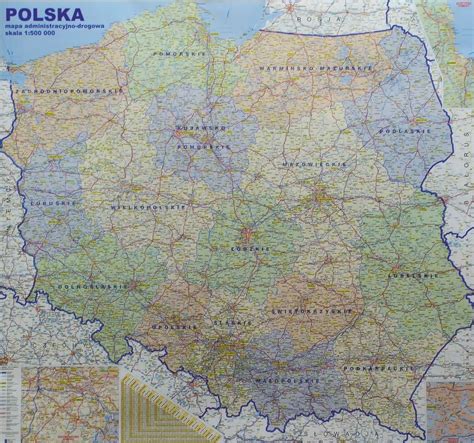 Polska mapa ścienna arkusz plakat 9430209379 oficjalne archiwum Allegro